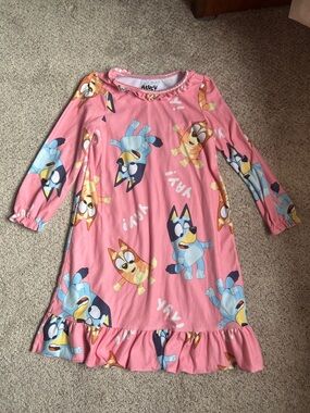 Pink Bluey Character Nightgown - Pink & Blue - Size 6